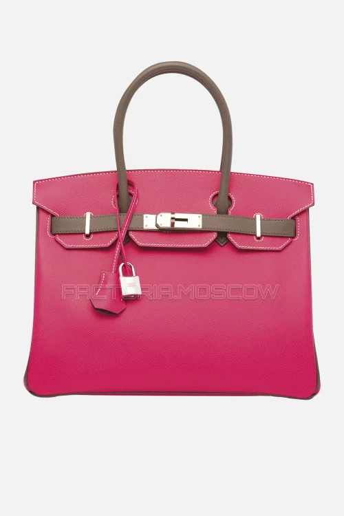 Hermes Birkin 30 Epsom Rose Tyrien/Etain PHW
