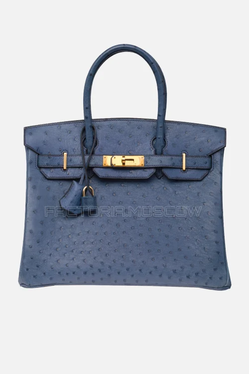 Hermes Birkin 30 Bleu Roi Ostrich GHW