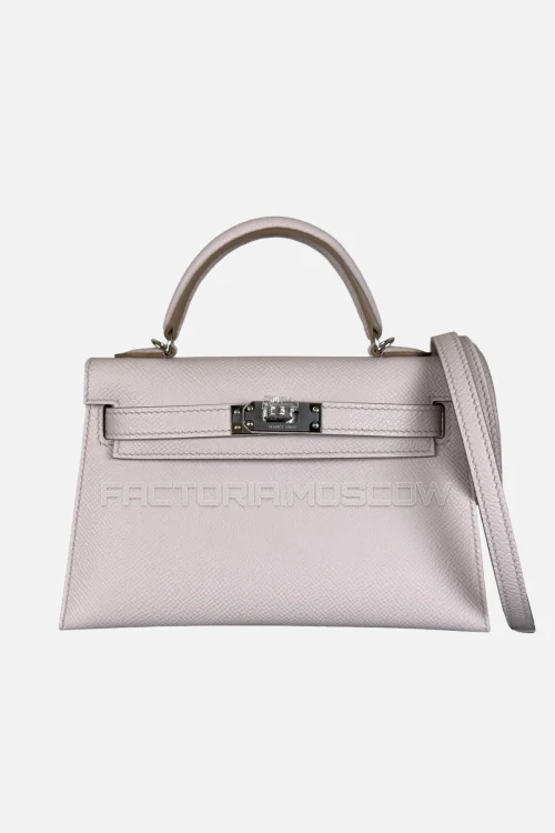 Hermes Kelly Mini 20 Colour Mauve Pale Epsom PHW