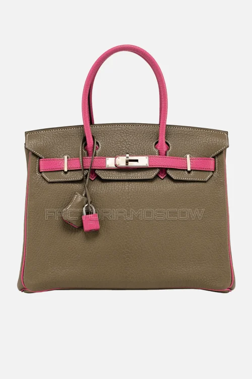 Hermes Birkin 30 Étoupe/Fuchsia Chevre PHW