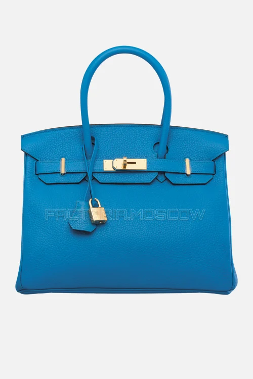 Hermes Birkin 30 Bleu Zanzibar Clemence GHW