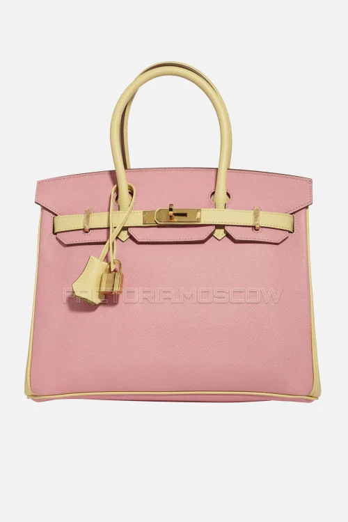 Hermes Birkin 30 Rose Confetti/Jaune Poussin Epsom GHW