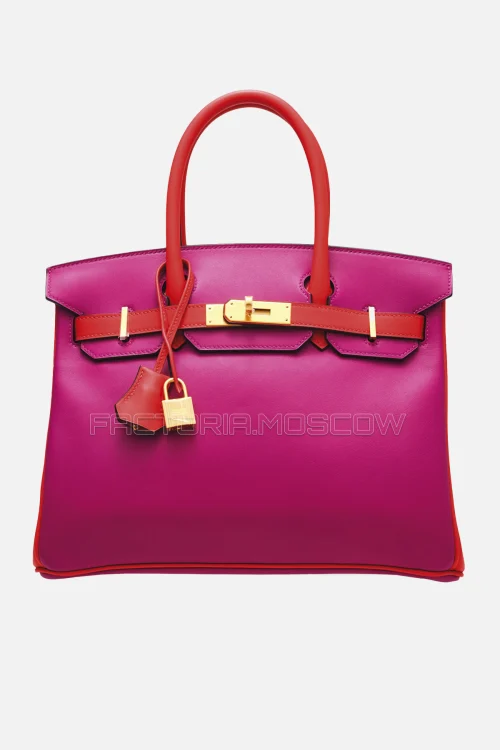 Hermes Birkin 30 Magnolia/Rouge Pivoine Swift With Brushed GHW