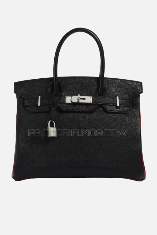 Hermes Birkin 30 Black/Rouge Casaque Chevre PHW