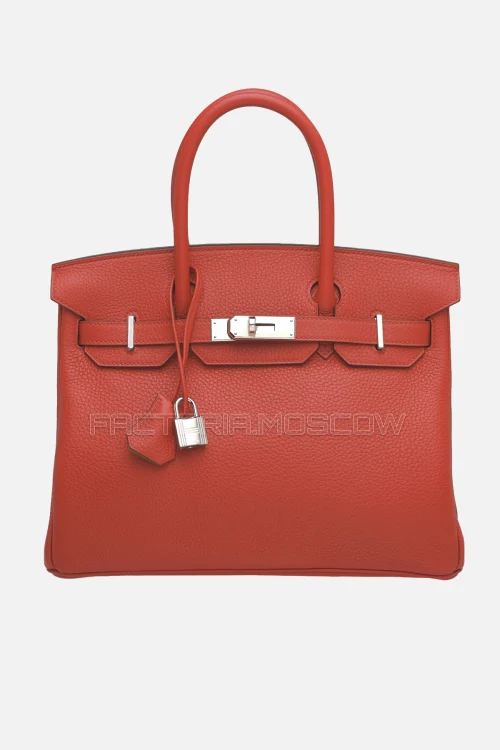 Hermes Birkin 30 Rouge Tomate/Naturel Sable Clemence PHW