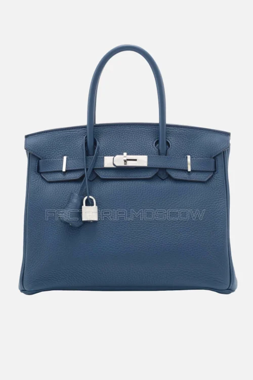 Hermes Birkin 30 Bleu De Malte Clemence PHW