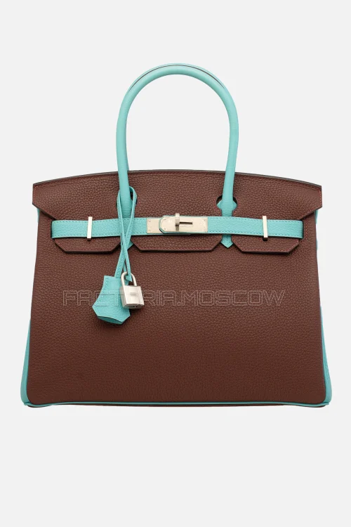 Hermes Birkin 30 Havane/Blue Atoll Togo PHW