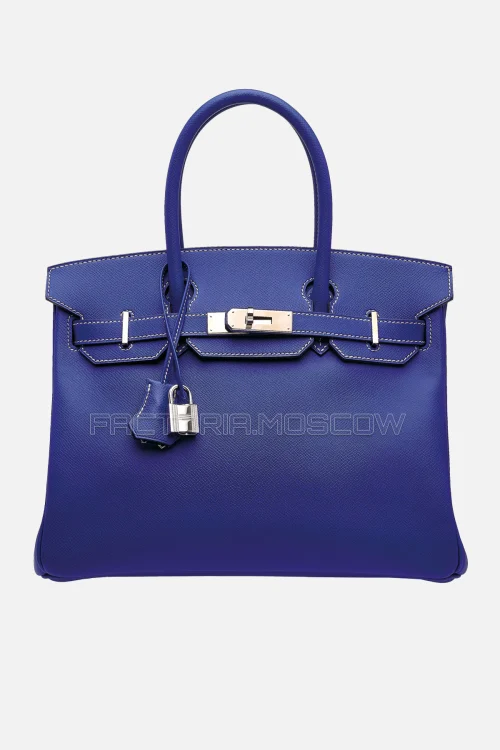 Hermes Birkin 30 Bleu Électrique/Bleu Thalassa Epsom PHW
