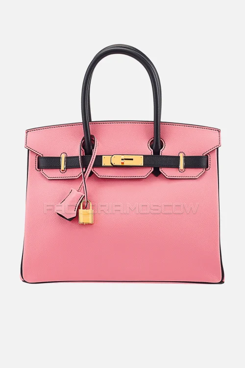 Hermes Birkin 30 Rose Confetti/Black Epsom GHW