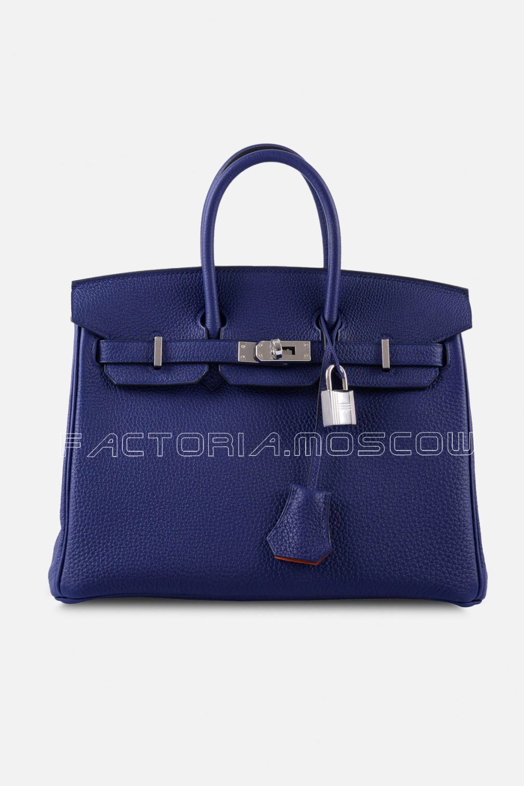 Hermes Birkin 25 Verso Blue Encre & Orange Togo PHW