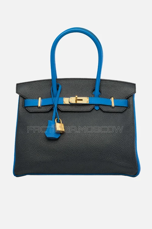 Hermes Birkin 30 Bleu Indigo/Bleu Hydra Clemence GHW