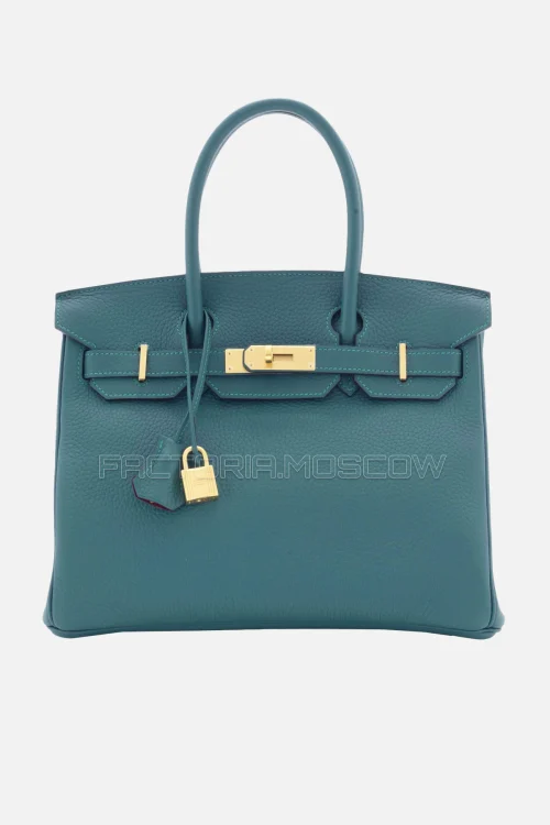 Hermes Birkin 30 Malachite/Rouge Grenat Clemence Brushed GHW
