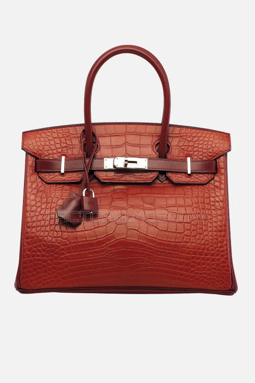 Hermes Birkin 30 Matte Rouge H Alligator, Box Calf Clemence PHW