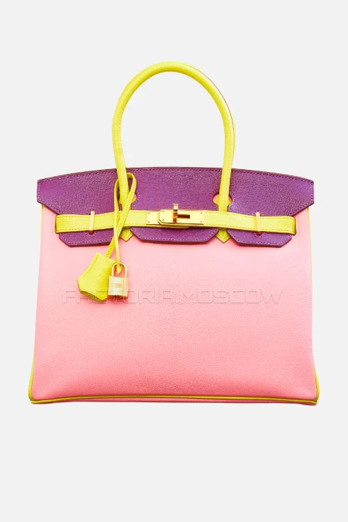 Hermes Birkin 30 Rose Confetti, Soufre, Anemone Chevre GHW