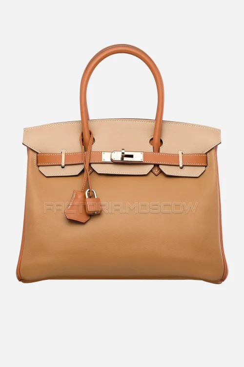Hermes Birkin 30 Swift Tabac Camel, Argile, Gold PHW