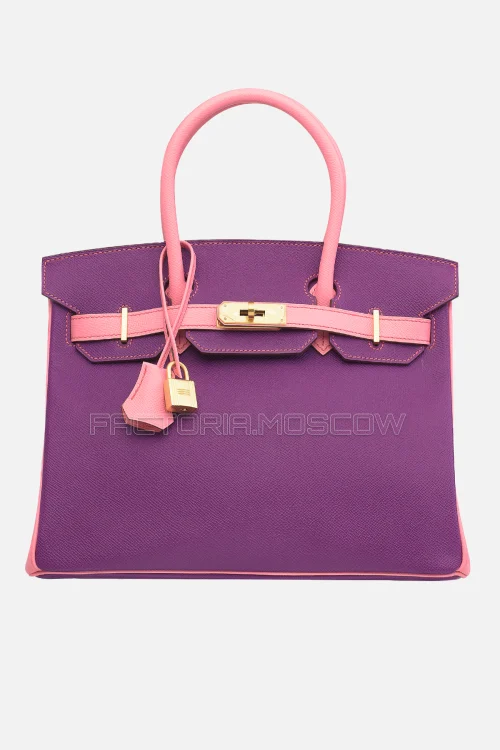 Hermes Birkin 30 Anemone/Rose Confetti Epsom Brushed GHW