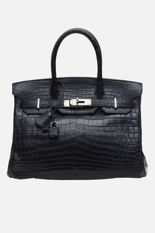 Hermes Birkin 30 Matte Graphite Niloticus Crocodile PHW