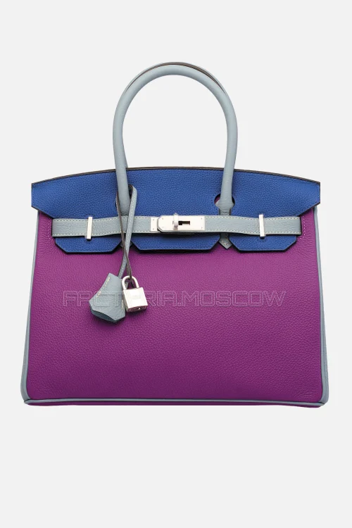 Hermes Birkin 30 Anemone, Bleu Lin, Bleu Électrique Togo Brushed PHW