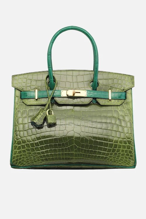 Hermes Birkin 30 Vert Veronese/Vert Emeraude Niloticus Crocodile GHW