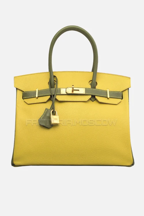 Hermes Birkin 30 Curry/Vert Canopee Chevre Brushed GHW