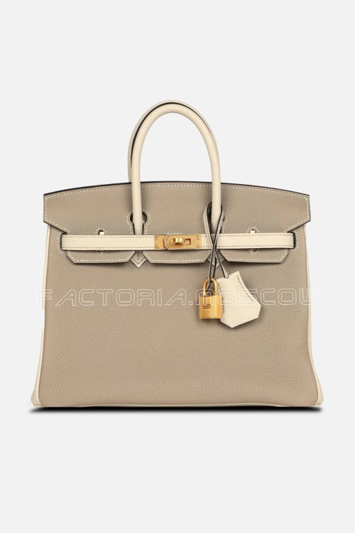 Hermes HSS Birkin 25 Togo Craie/Gris Tourterelle GHW