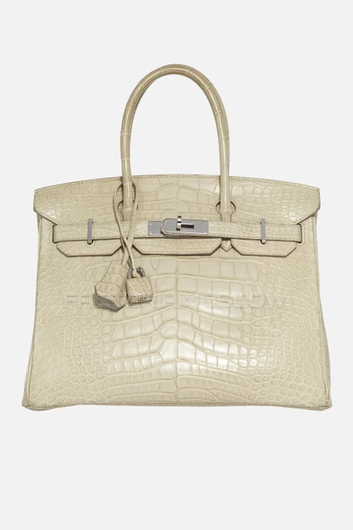 Hermes Birkin 30 Matte Beton Alligator PHW
