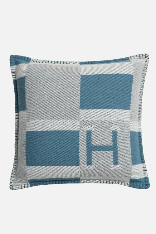 Hermes Avalon Bayadere pillow Bleu Baltique