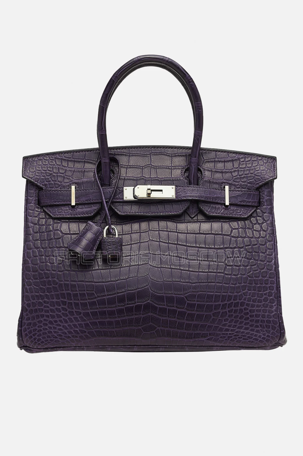 Hermes Birkin 30 Matte Amethyste Porosus Crocodile PHW