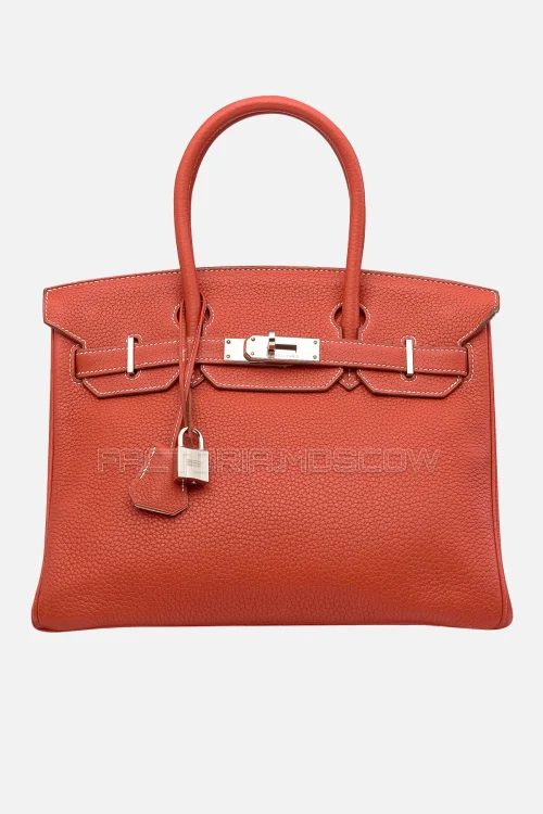 Hermes Birkin 30 Sanguine/White Clemence PHW