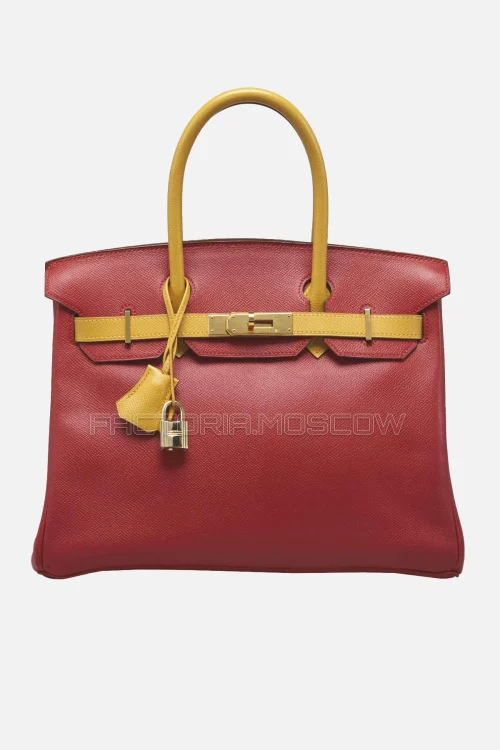 Hermes Birkin 30 Rouge Vif/Jaune Ambre Epsom GHW