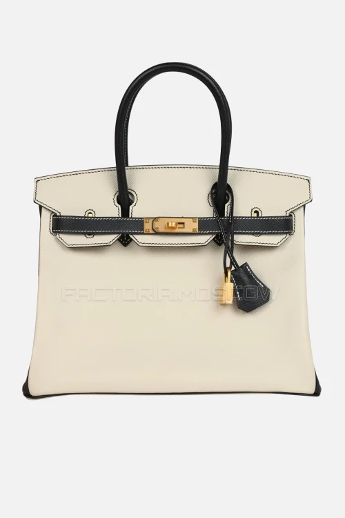 Hermes HSS Birkin 30 Craie/Black Epsom Brushed GHW