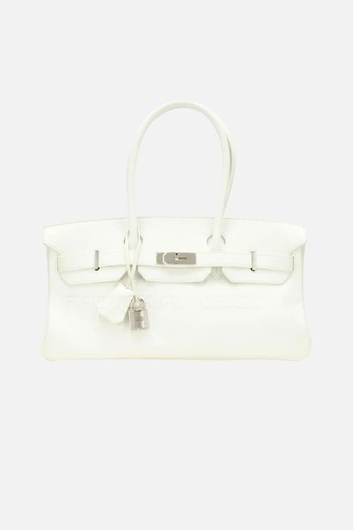 Hermès JPG Shoulder Birkin 42 White Clemence PHW