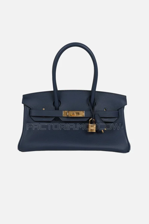 Hermès Shoulder Birkin Light 29 Bleu Abysse Evercolor GHW