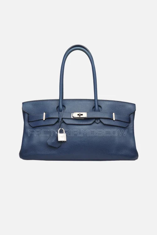 Hermes Jpg Shoulder Birkin 42 Bleu De Prusse Clemence PHW