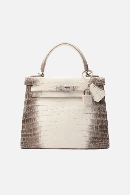 Hermes Kelly 25 Himalaya Niloticus Crocodile PHW