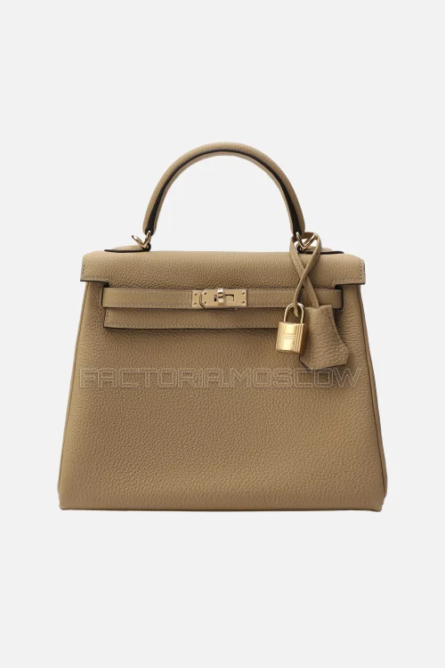 Hermes Kelly 25 Togo Beige Marfa GHW
