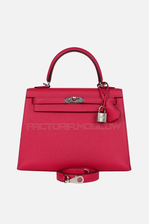 Hermès Kelly Sellier 25 Framboise Epsom PHW