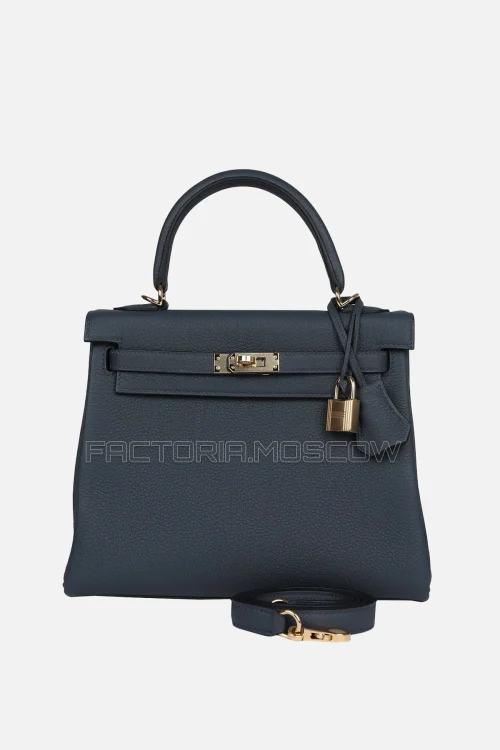 Hermès Kelly Retourne 25 Gris Misty Togo Permabrass Hardware