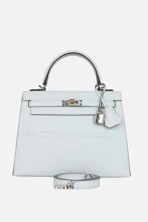 Hermès Kelly Sellier 25 Gris Platine Epsom GHW