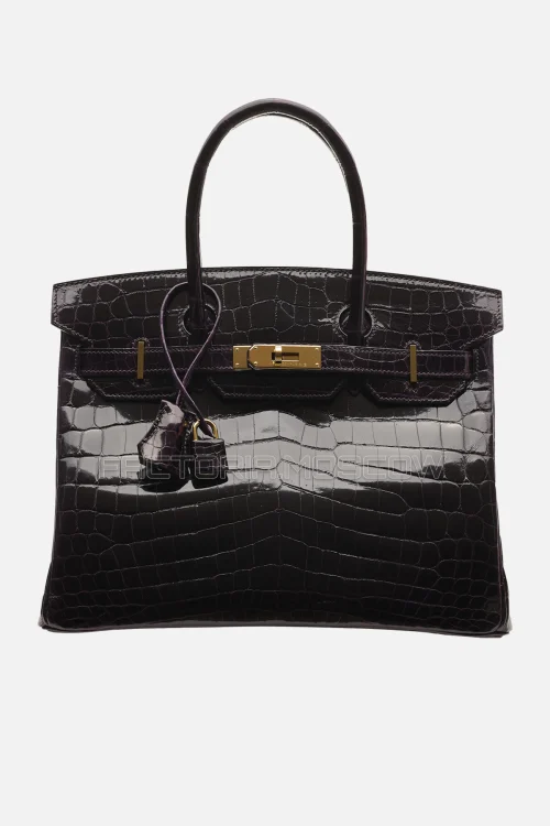 Hermes Birkin 30 Prunoir Shiny Niloticus Crocodile GHW