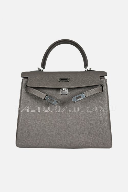 Hermes Kelly Retourne 25 Togo Colour Gris Etain PHW