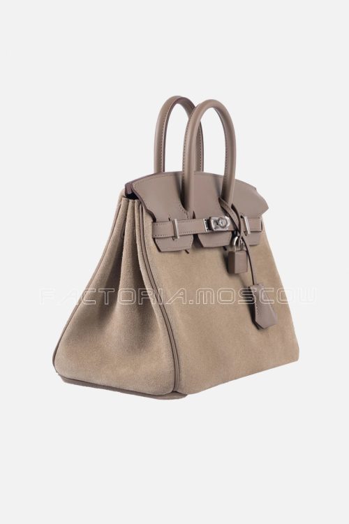 Hermes Birkin 25 Grizzly/Swift Etoupe PHW
