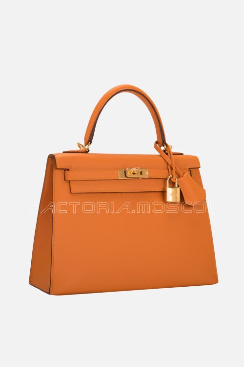 Hèrmes Abricot Sellier Kelly 25 Epsom Leather GHW