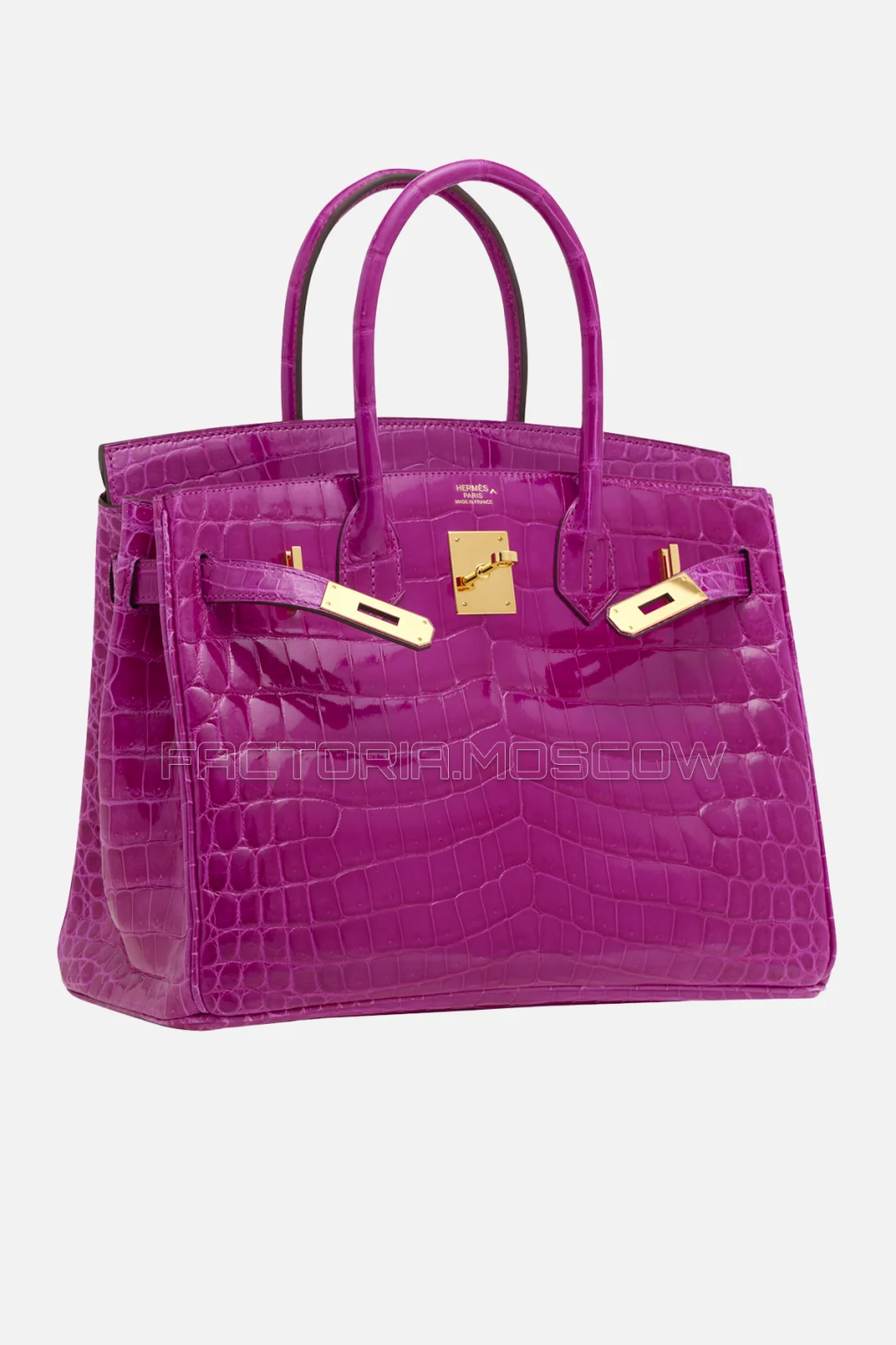 Hermes Birkin 30 Shiny Rose Scheherazade Porosus Crocodile GHW