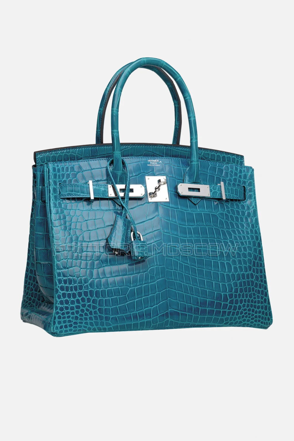 Hermes Birkin 30 Shiny Bleu Izmir Porosus Crocodile PHW