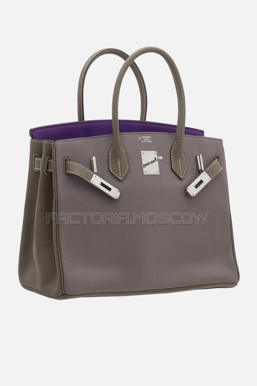 Hermes Birkin 30 Parme, Étoupe, Lilac Chevre PHW