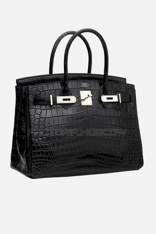 Hermes Birkin 30 Matte Black Niloticus Crocodile PHW