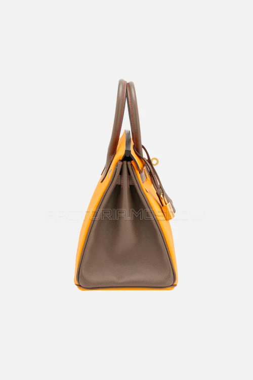 Hermès HSS Birkin 25 Bi-Color Jaune D'Or And Etain Epsom GHW