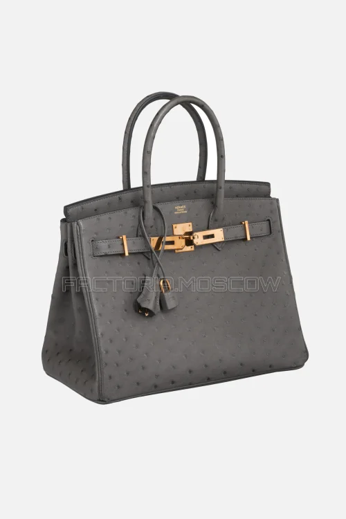 Hermes Birkin 30 Graphite Ostrich RGHW