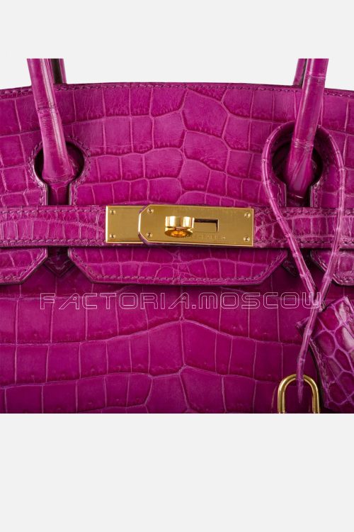 Hermes Birkin 30 Shiny Rose Scheherazade Porosus Crocodile PHW